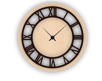 Diseño de reloj de pared cortado con láser: Plantilla geométrica CNC (Descarga digital)