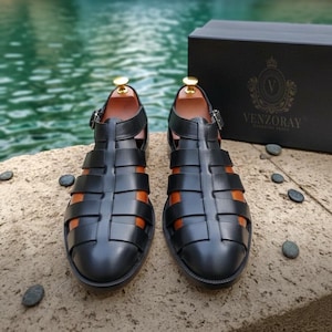 black puffy sleeve dress Comfortable Sandals for Men