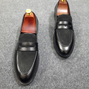 Premium Handmade Black Leather Loafers for Men – Classic Slip-On Dress Shoes – Formal leather Shoes for men | Free shipping