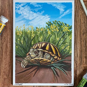 Original Gouache Painting Out of the Shell 5 x 7”