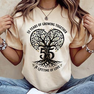 55th Anniversary Design PNG: 55 Years Of Growing Together A Lifetime Of Love Tree Of Life png Rustic Family Roots Art (Digital Download)