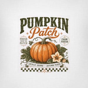 Retro Pumpkin Patch Png, Trendy Fall Sublimation Design, Vintage Autumn Shirt, Distressed Fall Png, Farm Fresh Pumpkin (Digital Download) image 2