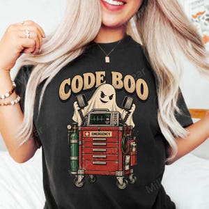 Código Boo PNG: Enfermera fantasma de Halloween, emergencia médica, imágenes PNG divertidas y espeluznantes de atención médica (descarga digital)