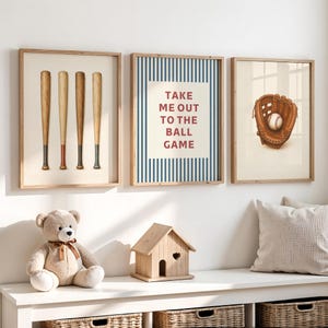 Baseball Nursery Wall Decor Vintage Sport Nursery Decor Boys Room Decor Kids Baseball Decor Baseball Fan Gift Game Room Decor Playroom Decor