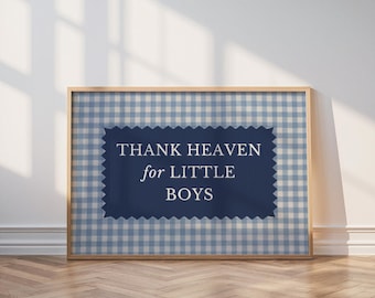 ¡Gracias al cielo por los niños pequeños! Decoración de habitación para bebé recién nacido estilo granja. Regalo para baby shower o bautizo. Arte de pared para niños pequeños. Arte para la sala de juegos.