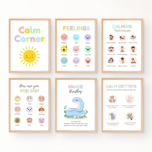 12 Pastel Montessori Calm Down Corner Poster Educational Wall Art Classroom Decor Printable Affirmations Calm Down Kit Montessori Homeschool