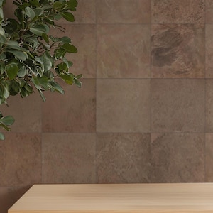 Rustikale Terrakotta-Fliesen-Tapete zum Abziehen und Aufkleben - Abnehmbares Kunststein-Wandbild für Küchen- und Badezimmerdekoration