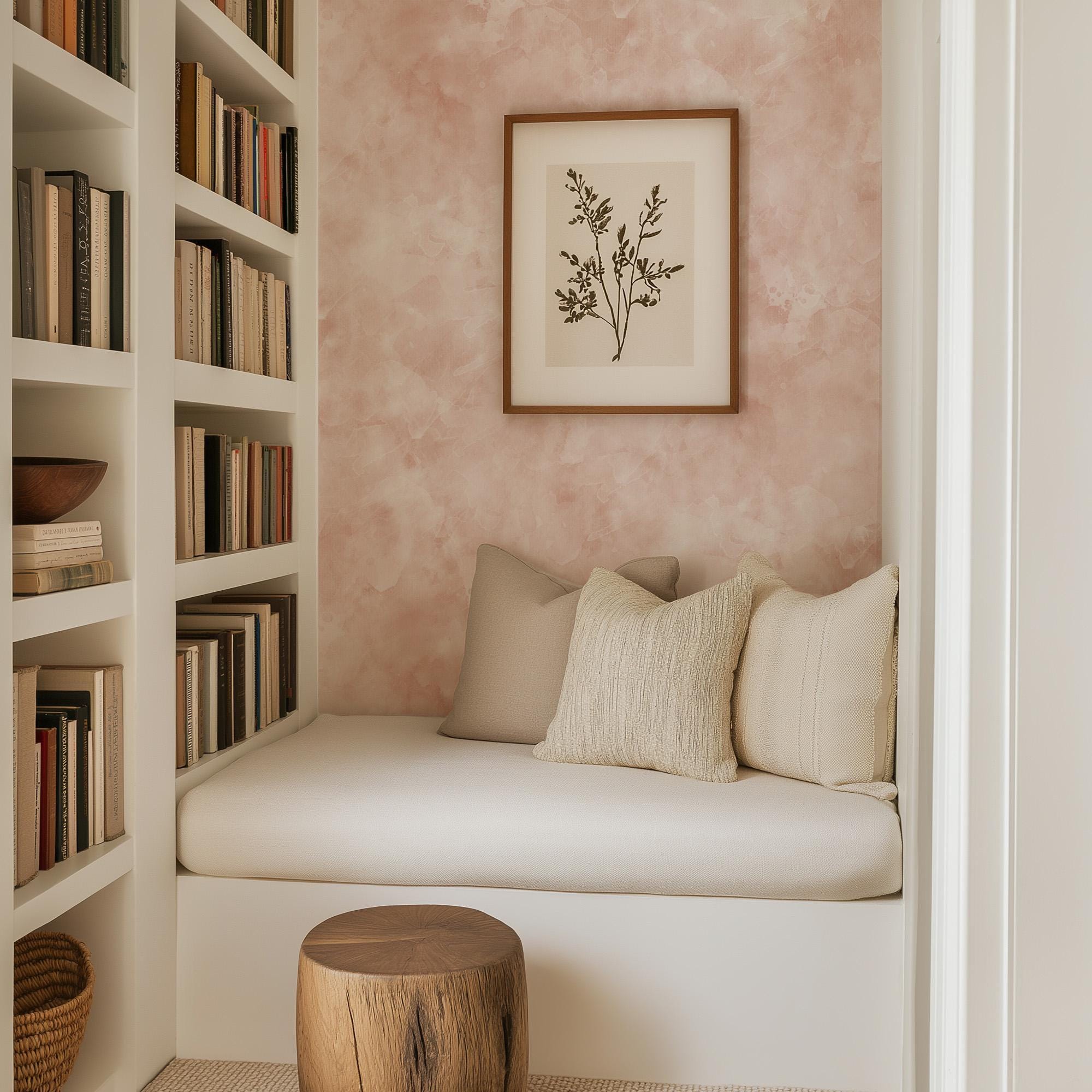 Blush Pink Peel and Stick Wallpaper – Soft Watercolor Removable Wall ...