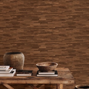 Rustic Wood Peel and Stick Wallpaper – Realistic Brown Wood Panel Removable Wall Mural – Self Adhesive Faux Wood Wall Decor
