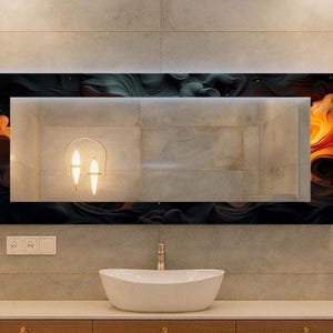 Rectangle mirror, Bathroom mirror, Stained wall mirror, Tempered Glass Mirror, Modern rectangle wall mirror, Art deco mirror, Wall decor,