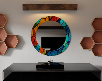 Gehärteter Wandspiegel aus Glas, modernes minimalistisches Dekor