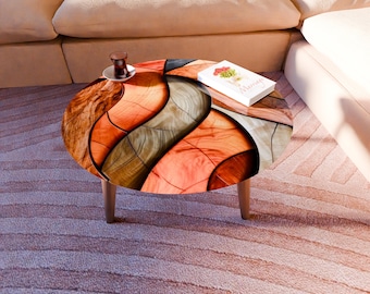 Boho salontafel, woonkamertafel, minimalistische salontafel, rustieke salontafel, handgemaakte salontafel, salontafel halverwege de eeuw, tafel,