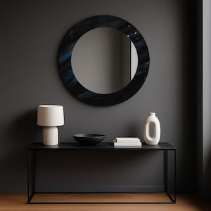 İrregular shape bath vanity mirror, Boho mirror, Vanity mirror, Round wall mirror, Decorative mirror, Tempered glass wall mirror,
