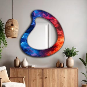 Vintage mirror, Modern mirror, Wall mirror, Decorative mirror, Asymmetrical mirror, Bathroom mirror, Bedroom mirror, Hanging mirror,