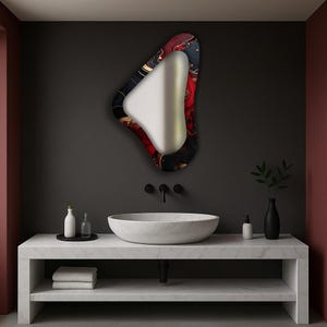 Elegant design, Large wall mirror, Frameless wall mirror, Handmade mirror, Modern decorative mirror, Handmade accent wall mirror, Art deco,