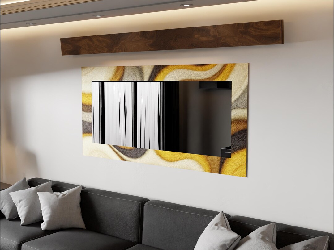 Rectangular Wall Mirror, Tempered Glass, Printed Design - Etsy