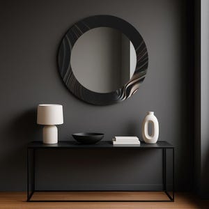 Decorative mirror , Round wall mirror, Bathroom vanity mirror, Tempered glass wall mirror, Ceramic  mirror, Ceramic flowe wall mirror boho,