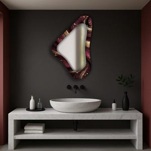 Large wall mirror, Frameless wall mirror, Handmade mirror, Elegant design, Modern decorative mirror, Handmade accent wall mirror, Art deco,