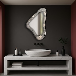 Modern decorative mirror, Elegant design, Large wall mirror, Frameless wall mirror, Handmade mirror, Handmade accent wall mirror, Art deco,