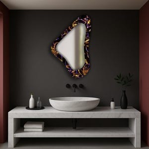 Handmade mirror, Glamorous wall mirror, Framed mirror, Bathroom mirror, Decorative mirror, Stained glass mirror, Decorative mirrors, Mirror,
