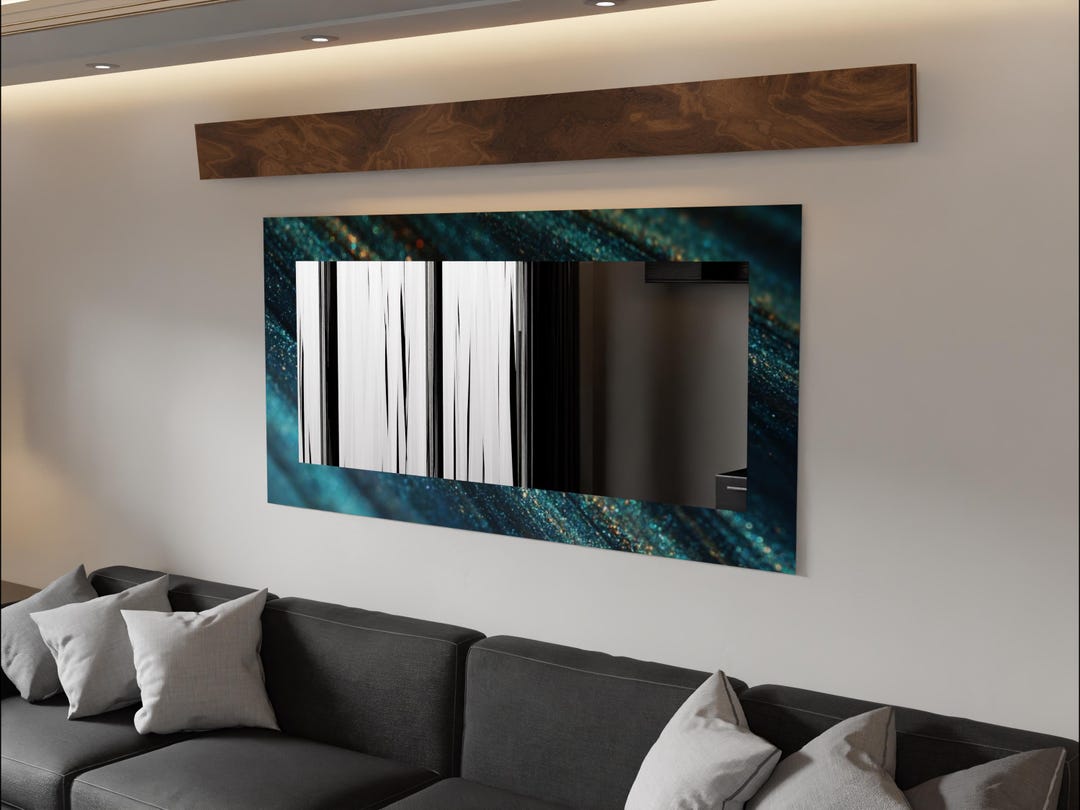 Rectangle Wall Mirror, Tempered Glass, Printed Design - Etsy