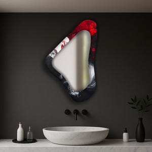 Glamorous wall mirror, Vintage mirror, Framed mirror, Bathroom mirror, Decorative mirror, Stained glass mirror, Decorative mirrors, Mirror,
