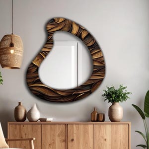 Bathroom mirrors, Boho wall mirror, Decorative mirrors, Asymmetrical mirror, Modern home decor, Deco wall art, Vintage Mirror, Wall mirror,