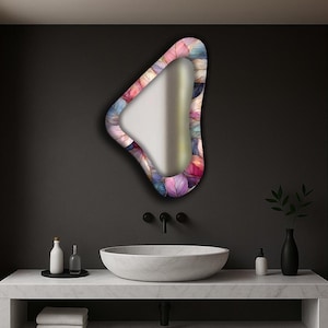 Asymmetrical mirror, Hanging mirror, Vintage mirror, Modern mirror, Wall mirror, Decorative mirror, Bathroom mirror, Bedroom mirror,