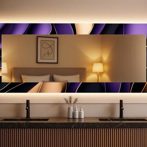 Rectangle mirror, Tempered glass mirror, Bathroom mirror, Stained wall mirror, Modern rectangle wall mirror, Wall art deco,