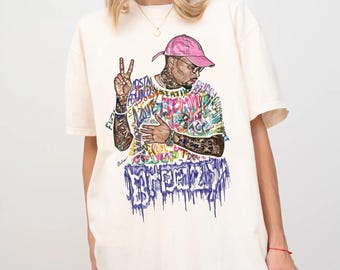 Comfort Colors Chris Brown Breezy Bowl XX Tour Shirt, Chris Brown Vintage Vintage Shirt, Concert 2025 Shirt, Chris Brown Breezy Bowl XX