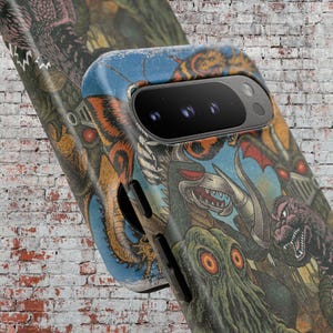 Kaiju Monster Google Pixel Phone Case: Japanese Movie Poster original Art image 5