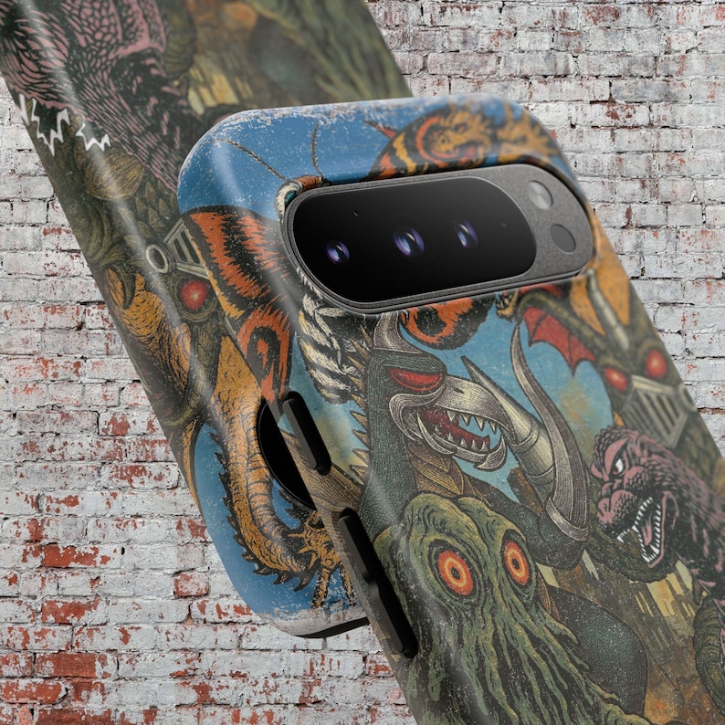 Kaiju Monster Google Pixel Phone Case: Japanese Movie Poster original Art image 5