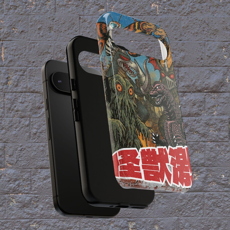 Kaiju Monster Google Pixel Phone Case: Japanese Movie Poster original Art image 3