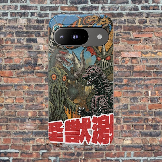 Kaiju Monster Google Pixel Phone Case: Japanese Movie Poster original Art
