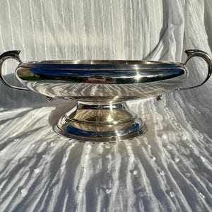 Vintage Silver-Plated Pedestal Bowl with Handle