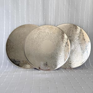 Vintage set of 3 Strachan Silver Plated Hot Plate Stands/Trivets