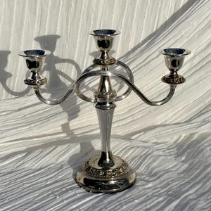 Vintage Silver Plated 3 Arm Candelabra