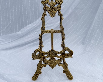 Vintage Brass Easel Stand in Baroque Style