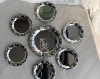 Set of 7 Vintage Plates with Grapevine Border