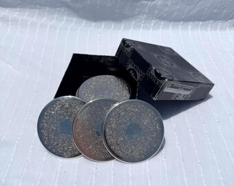 A Set of SIX STRACHAN Silver Plate Drink Coasters - Etsy