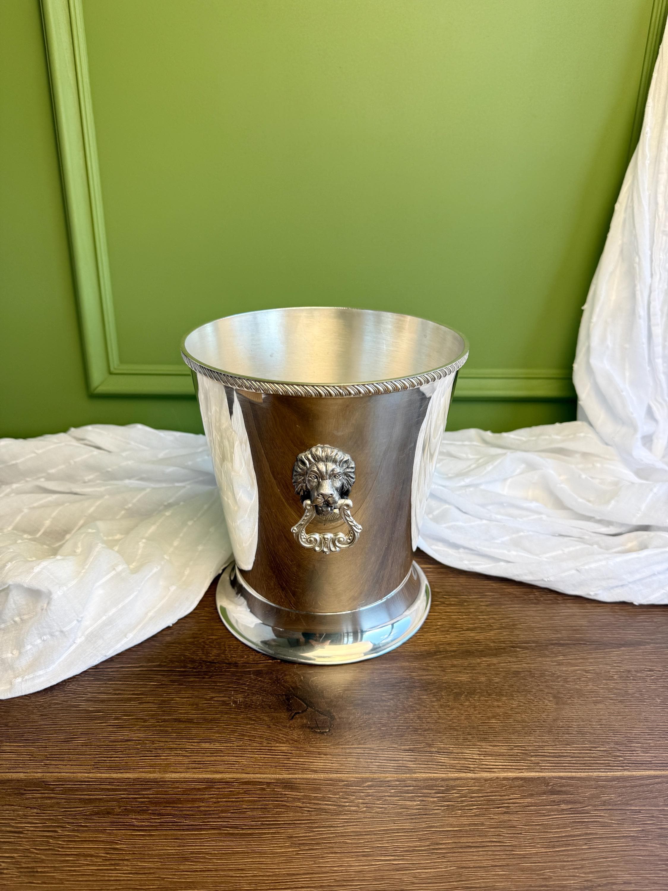 Silver Lions Head Ice Bucket - Etsy