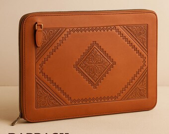 DABBAGH | Handmade Moroccan Leather Laptop Bag – 13–14” Case, MacBook | Laptop Sleeve, Fes Craft, Gift for Him or Her