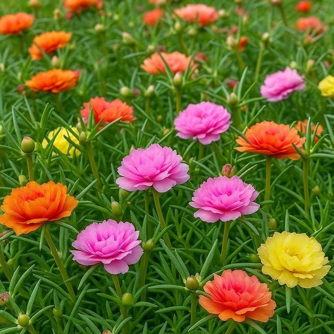 Double Mix Moss Rose 100 Seeds: Drought-tolerant Ground Cover - Etsy