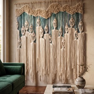 Large Wall Tapestry | Macrame Wall Art | Ocean Wall Hanging | Textile Wall Art | Tapestry Wall Art | Macrame Wall Decor | Woven Wall Hanging