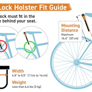 U-Lock Holster for Kryptonite Bicycle Locks Leather D-Lock Holder for a More Quiet Bike Rides image 7