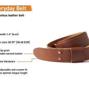 Buckless Handmade Leather Belt for Everyday image 3