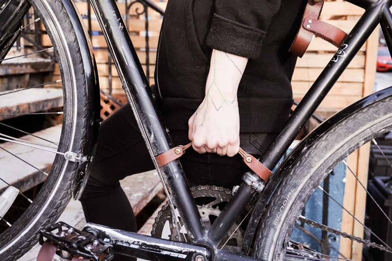 Bike Handle Lifting Strap Brown Leather Etsy