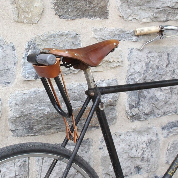 U-Lock Holster for Kryptonite Bicycle Locks - Leather D-Lock Holder for a More Quiet Bike Rides