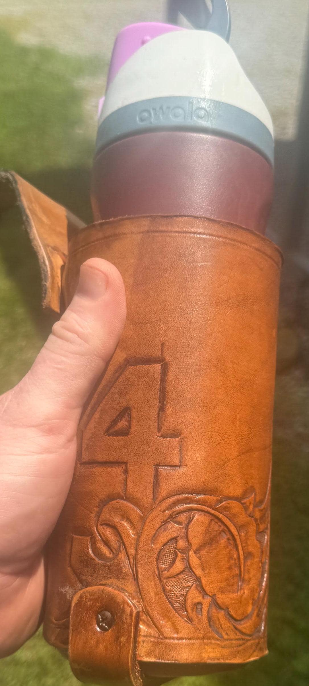 ハンドメイドレザーウォーターボトルホルダー - Etsy 日本