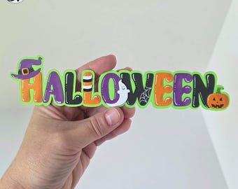 Halloween Scrapbook Title, Premade Paper Piecing, Layered Die Cut